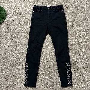 COPY - Women’s Good American Black Good Waist Chain Design Skinny Jeans- size 1…